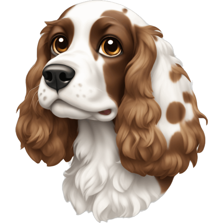 Brown and white spotted cocker spaniel emoji