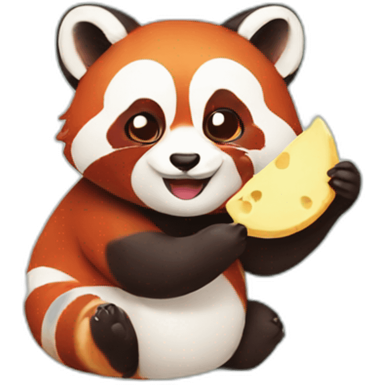 redpanda eating cheese emoji