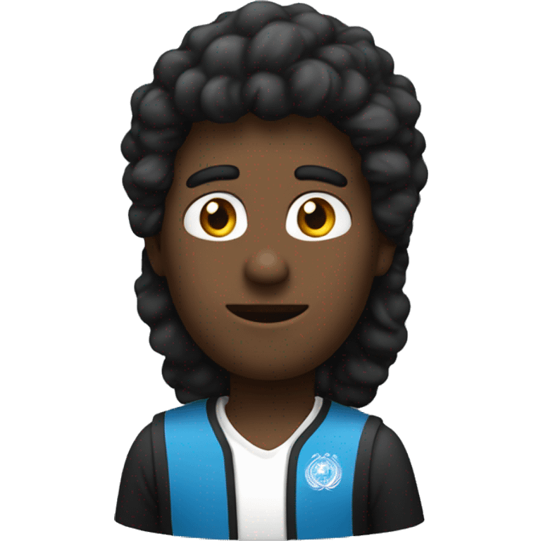 un personaje con el pelo negro y en la mitad blanco que sea legante emoji