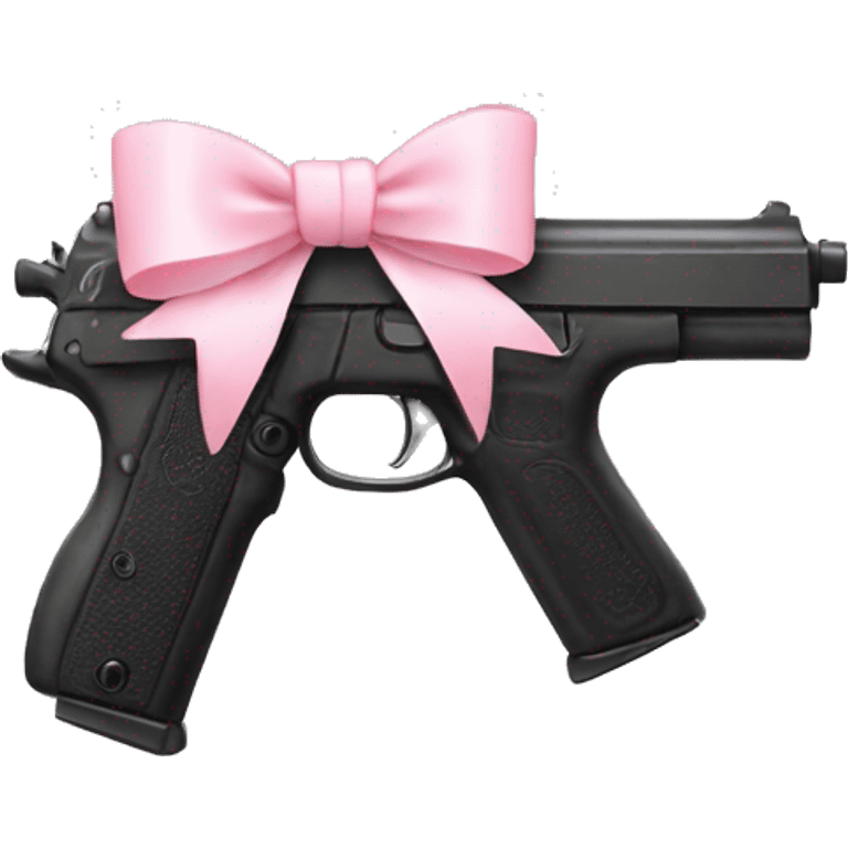 Gun with a light pink bow emoji