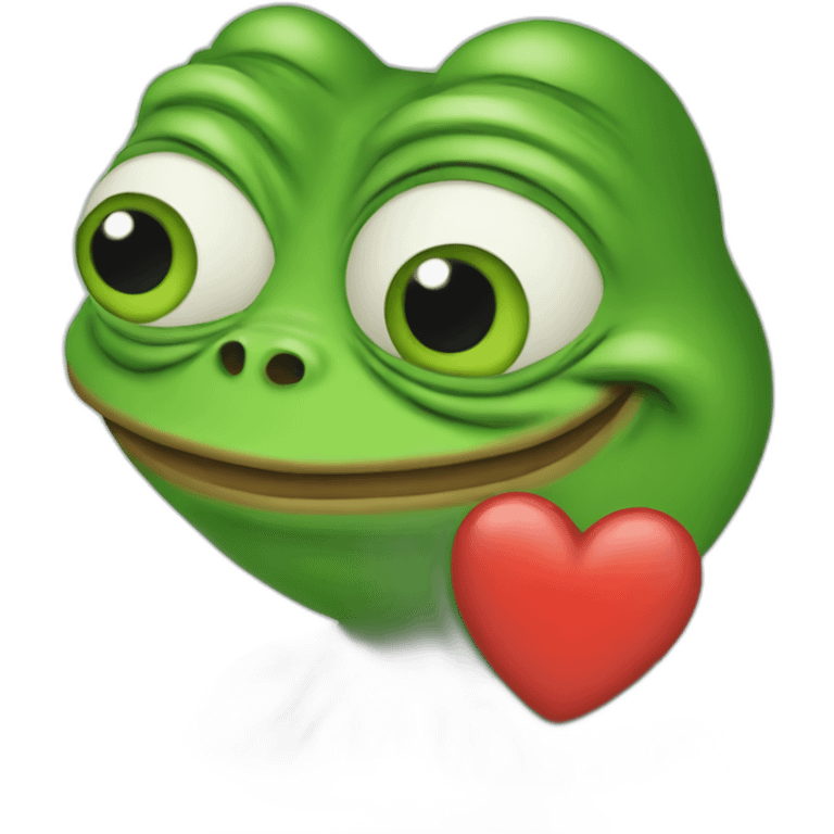 Pepe the frog with heart emoji