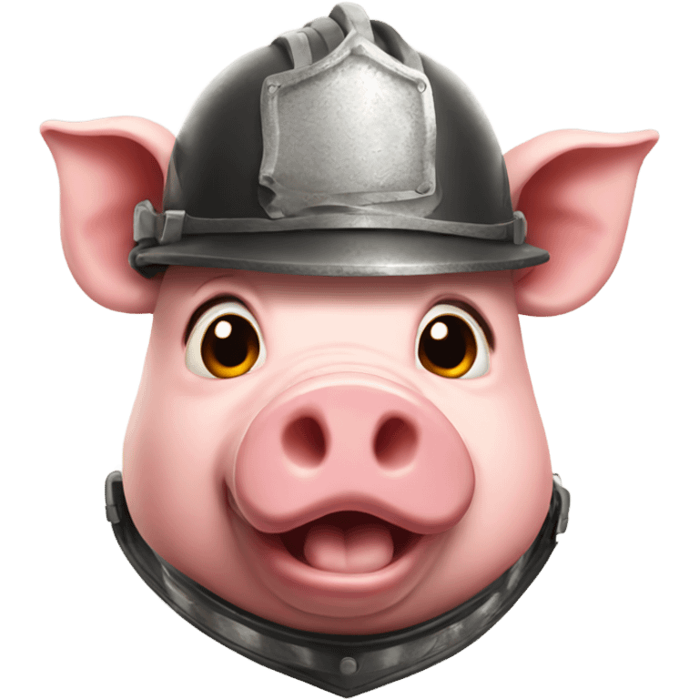 Pig with fire helmet  emoji