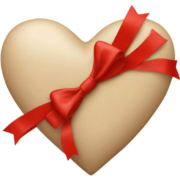 heart beige with red bow emoji