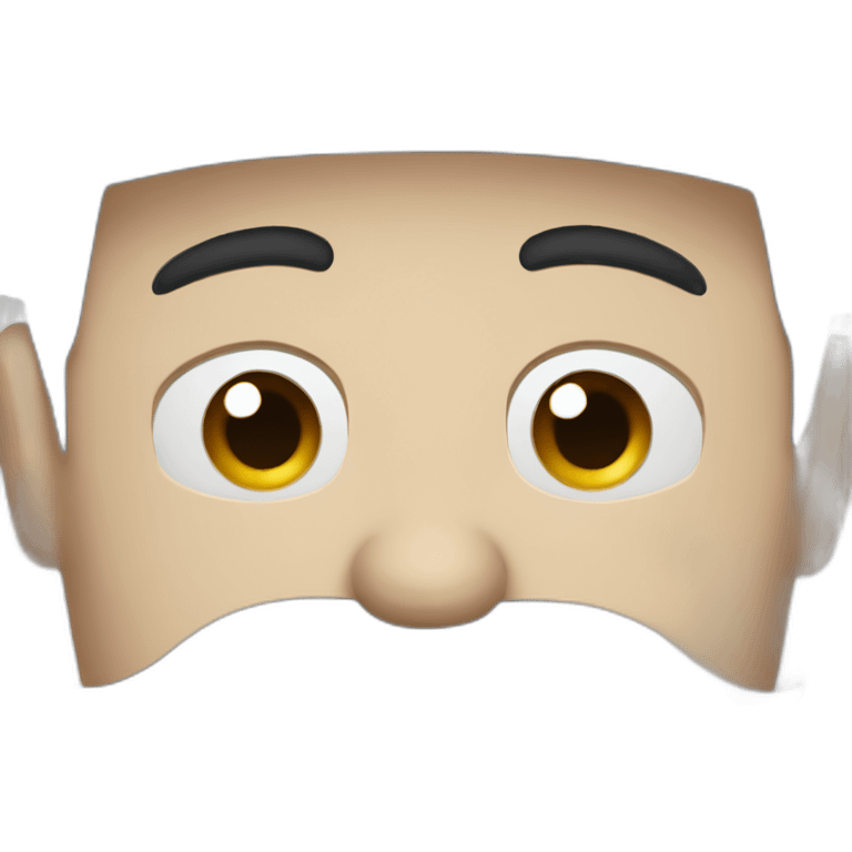 dark cap big moustache white face emoji