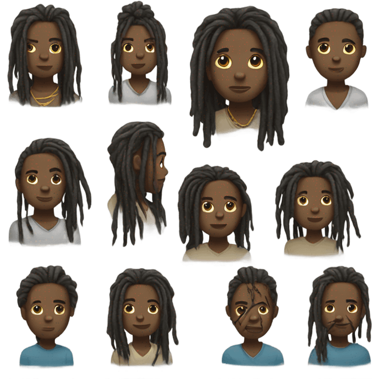 African American with dreads emoji