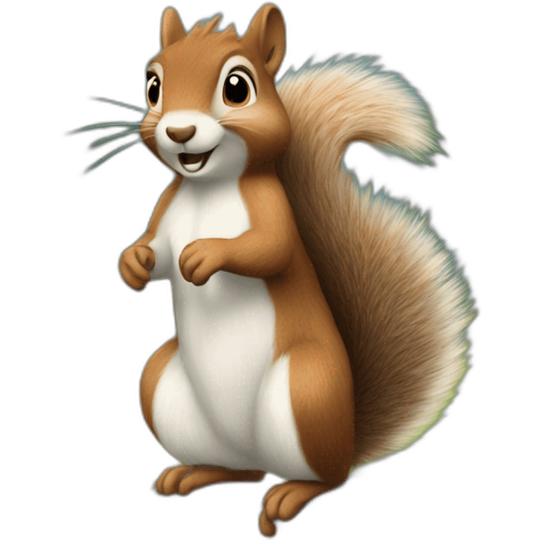 the squirrel has a very shaggy coat because of the wind emoji