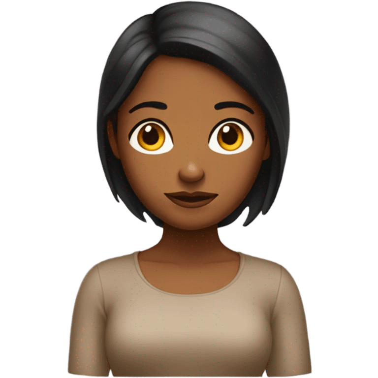 Brown girl shrugging her shoulders  emoji