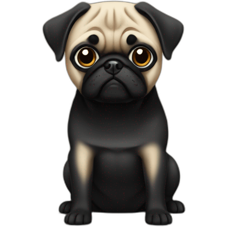 pug wearing a black t-shirt emoji