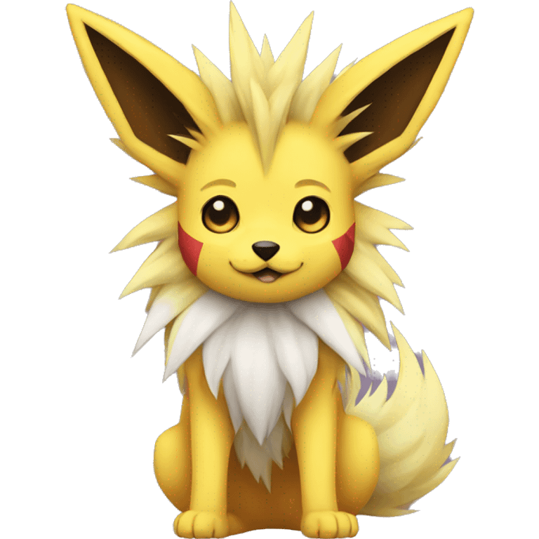 Jolteon with colorful stripes full body emoji