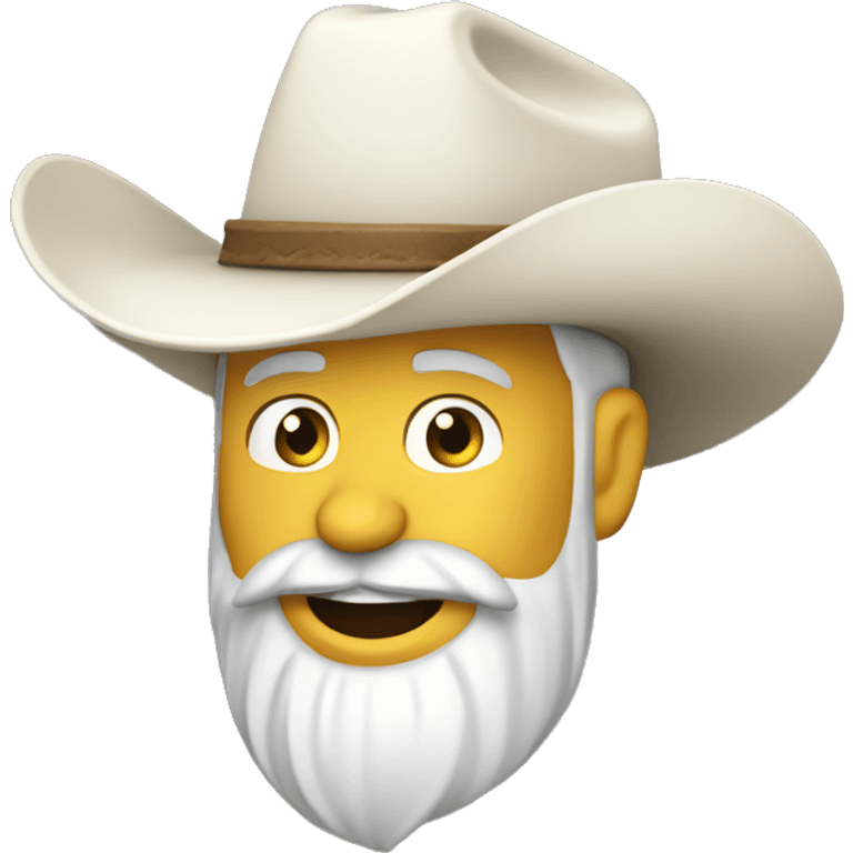 White with beard cowboy waving emoji