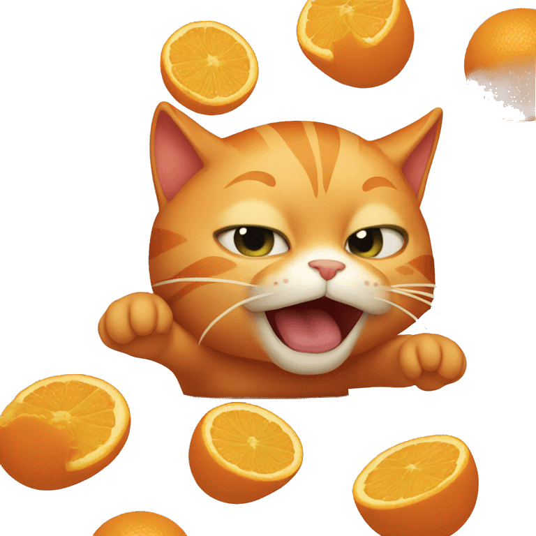 orange cat knocking things over emoji