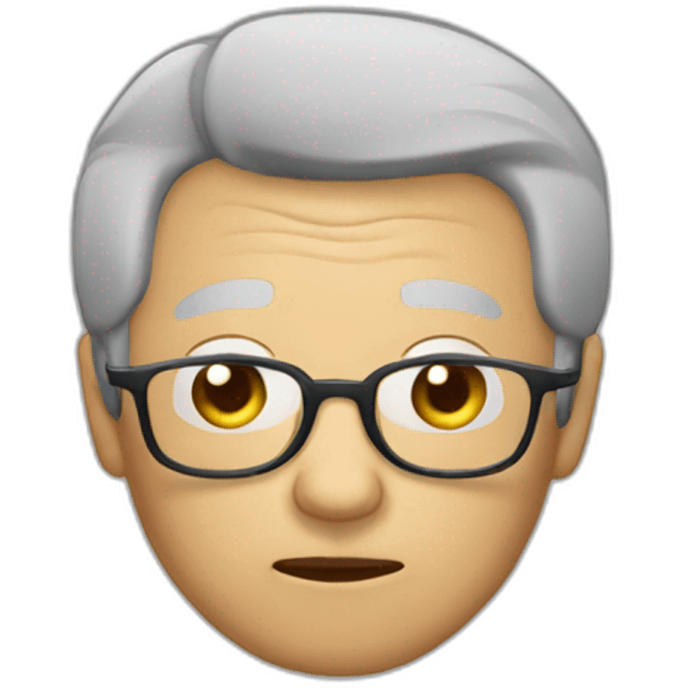 Chinese grey hair wear glasses thumb down emoji