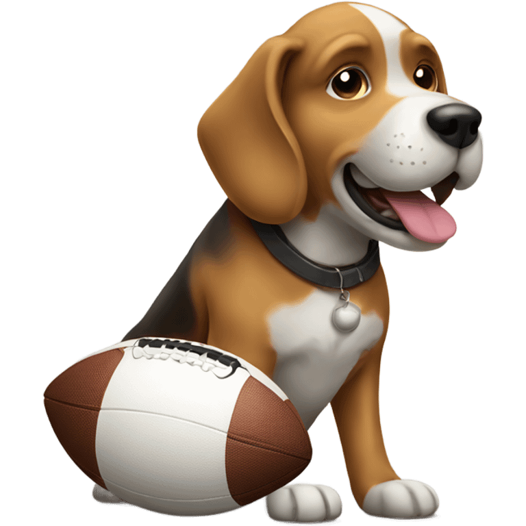 Dog with a football emoji