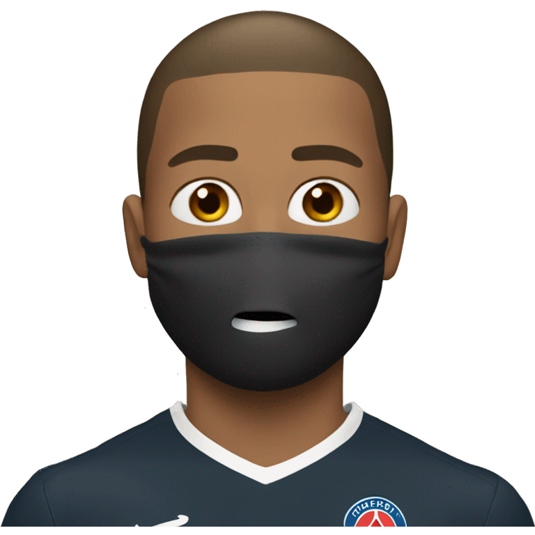 MBappe with a  mask protecting his nose not covering his mouth emoji