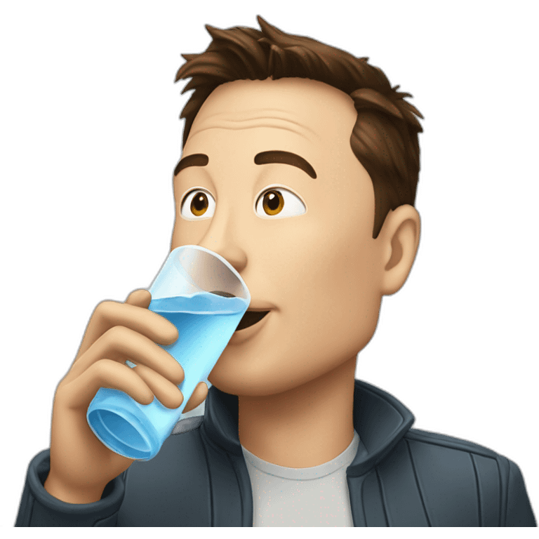 Elon Musk drinking water  emoji