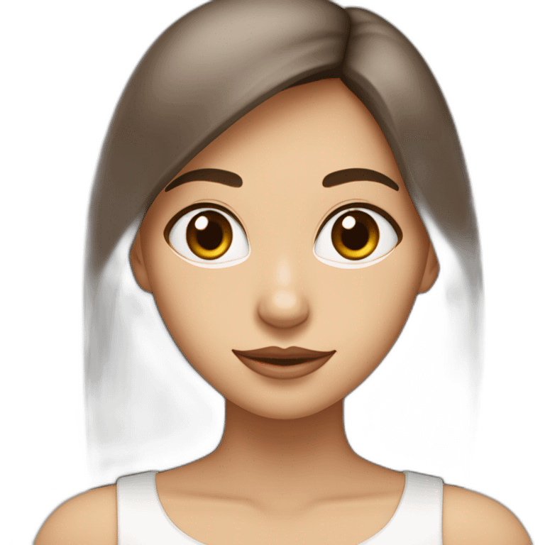 Fille brune blanche de peau avec des yeux noisette  emoji