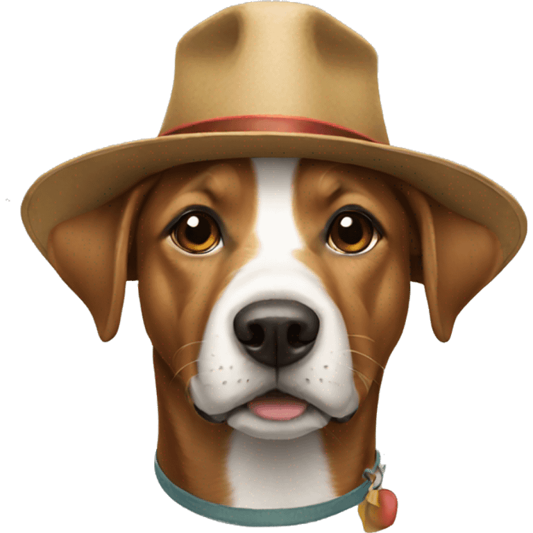 a dog with a hat emoji