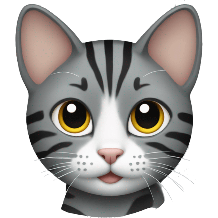 gray cat black stripes emoji