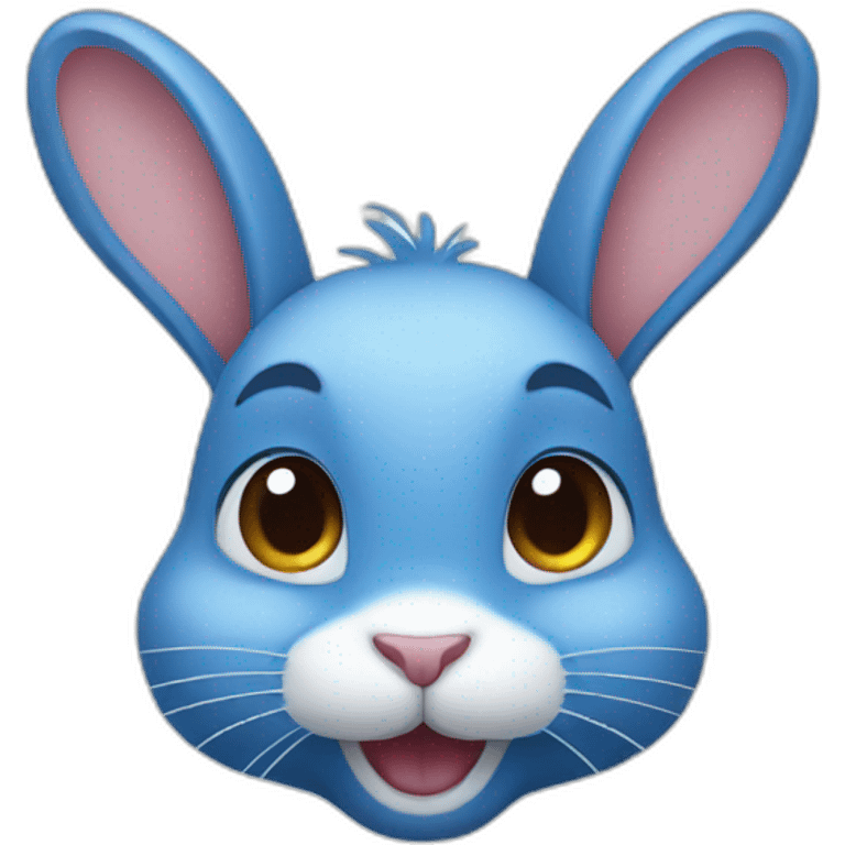 cute blue rabbit head emoji