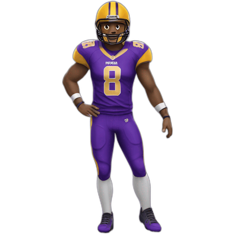 american-football-player-purple-and-gold-jersey emoji