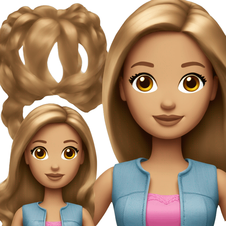 barbie with brown-haired emoji