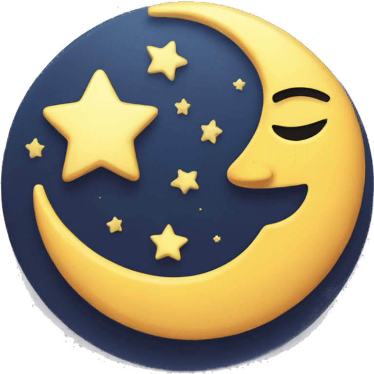 moon having two stars on it emoji