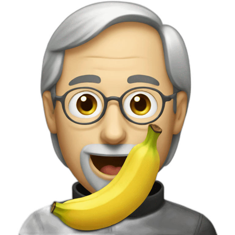 Steve Jobs eating a banana emoji