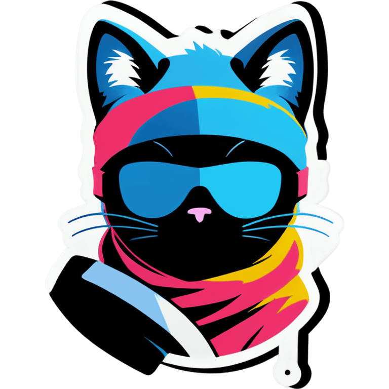 a cat with a ski mask emoji