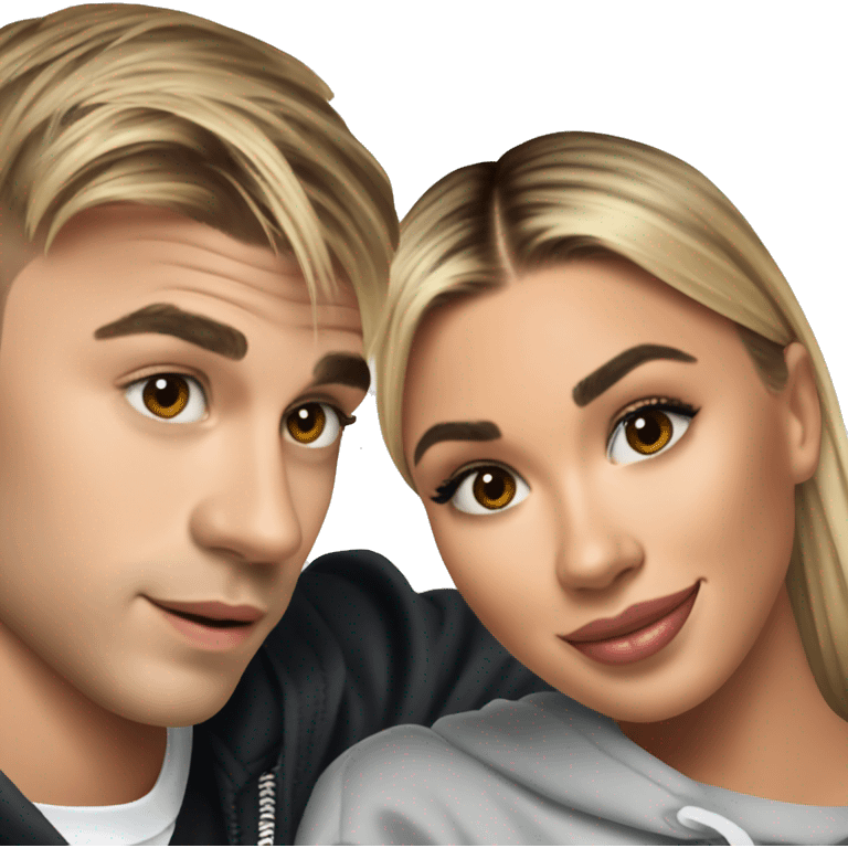 Hailey Bieber and Justin Bieber emoji