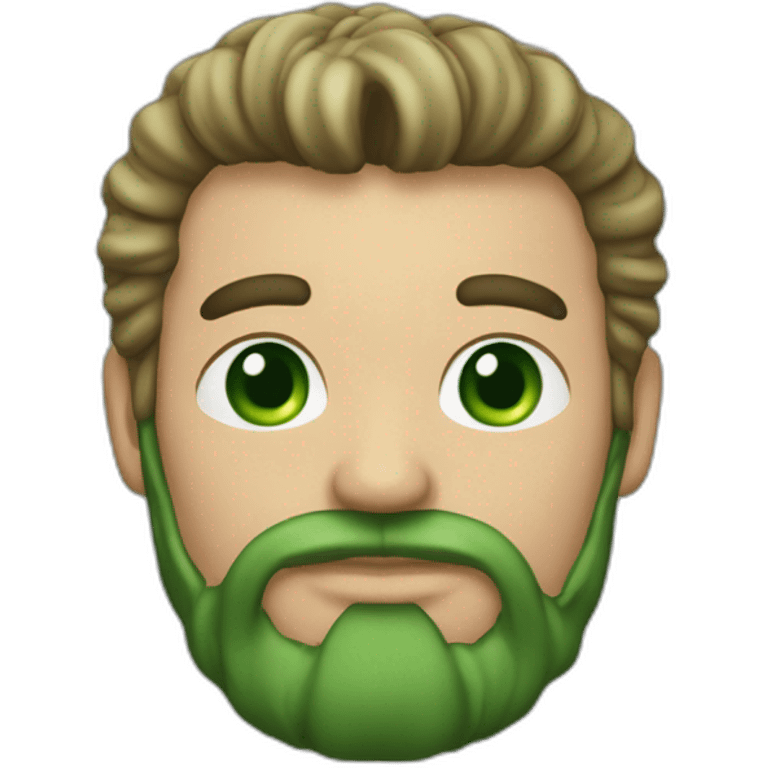 un hombre de pelo moreno con tupe y ojos verdes emoji