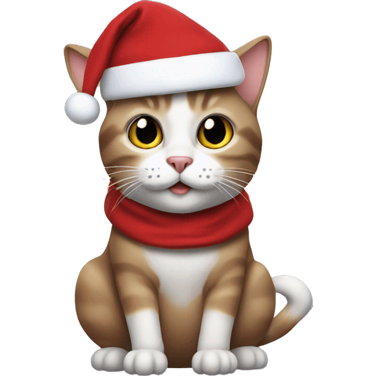 cat dressed as santa claus emoji