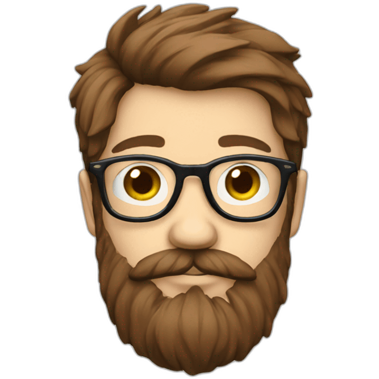 beard hipster glasses adult white brown hair emoji