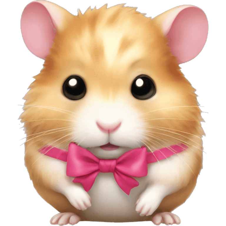 A hamster with a bow emoji