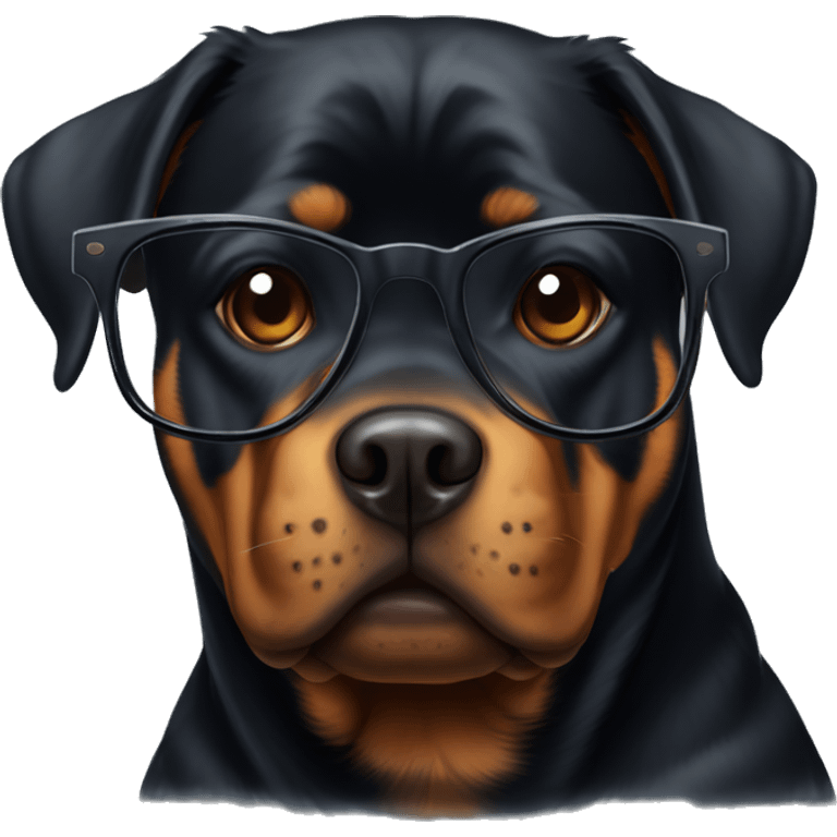 Rottweiler with glasses emoji