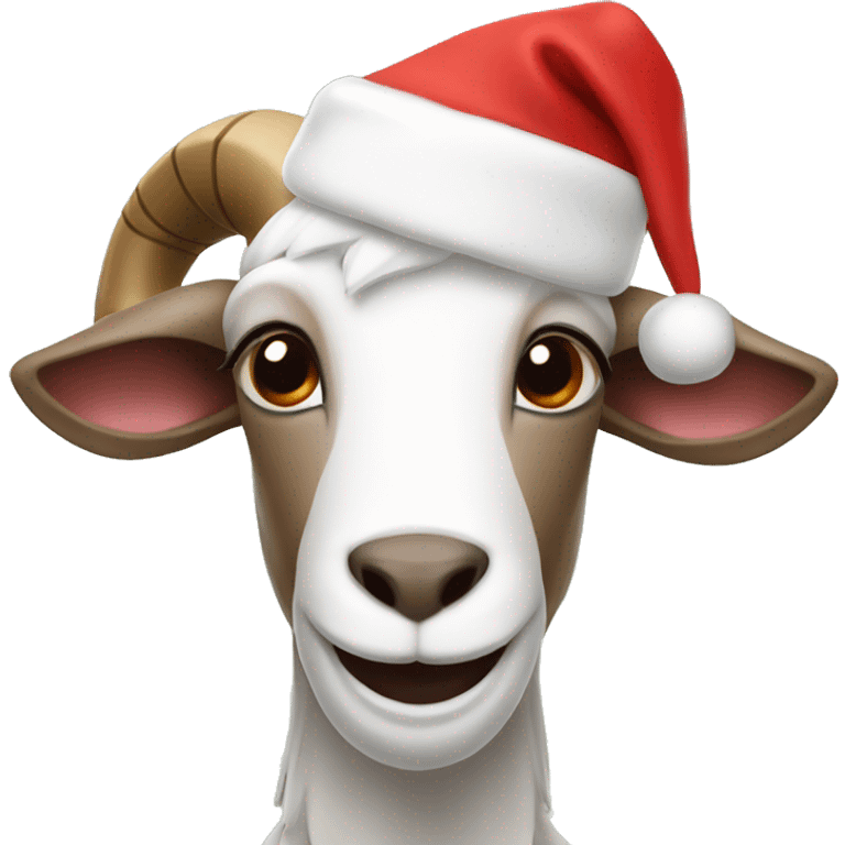 santa goat with christmas hat emoji