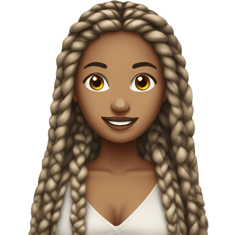 pretty woman with box braids emoji