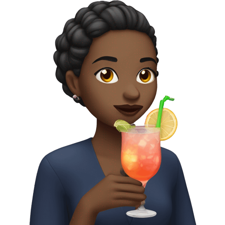 Girl drinking cocktail emoji