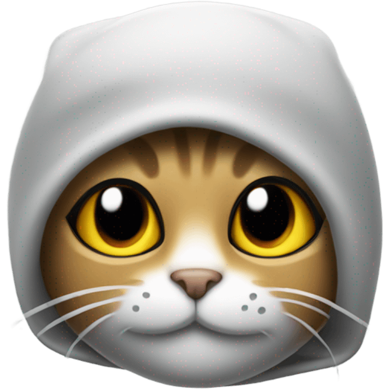 A cat wearing a ski mask emoji