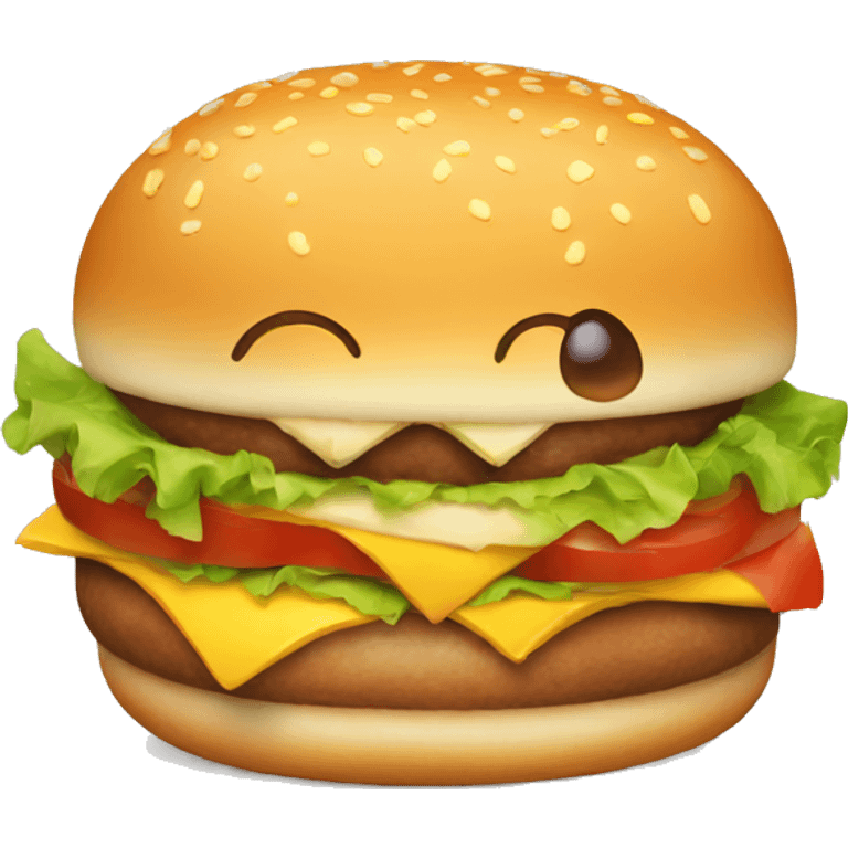 happy burger face emoji