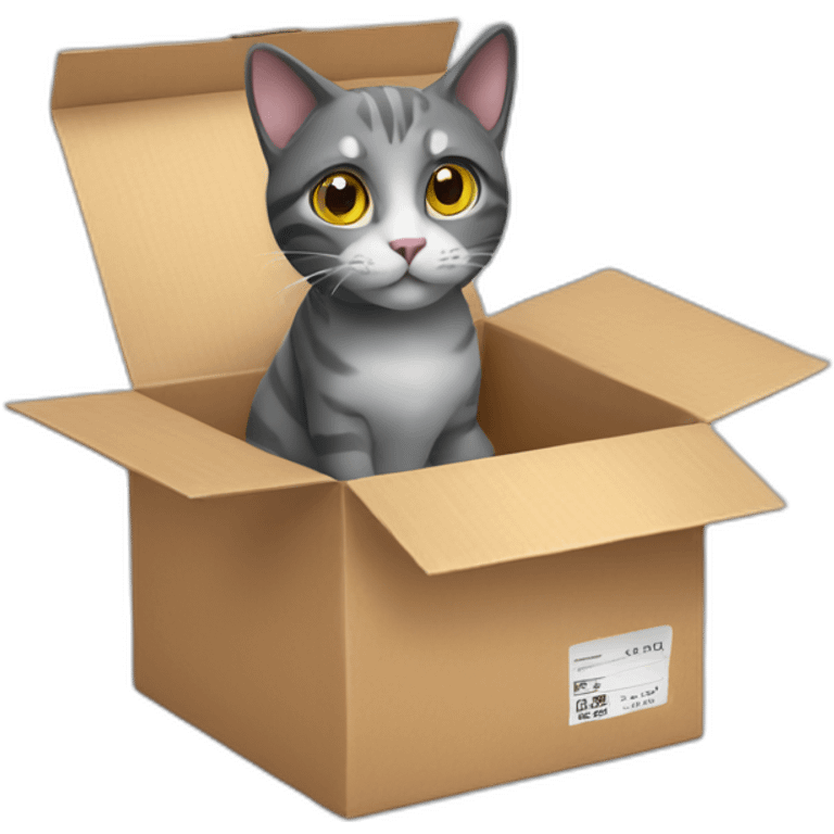 cat in delivery box emoji