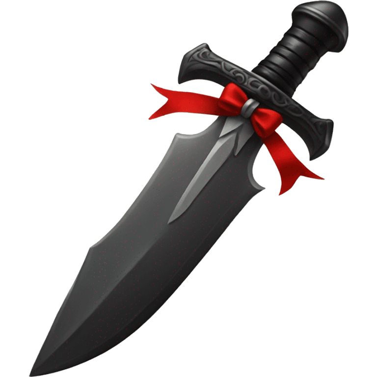 Black dagger with red bow emoji