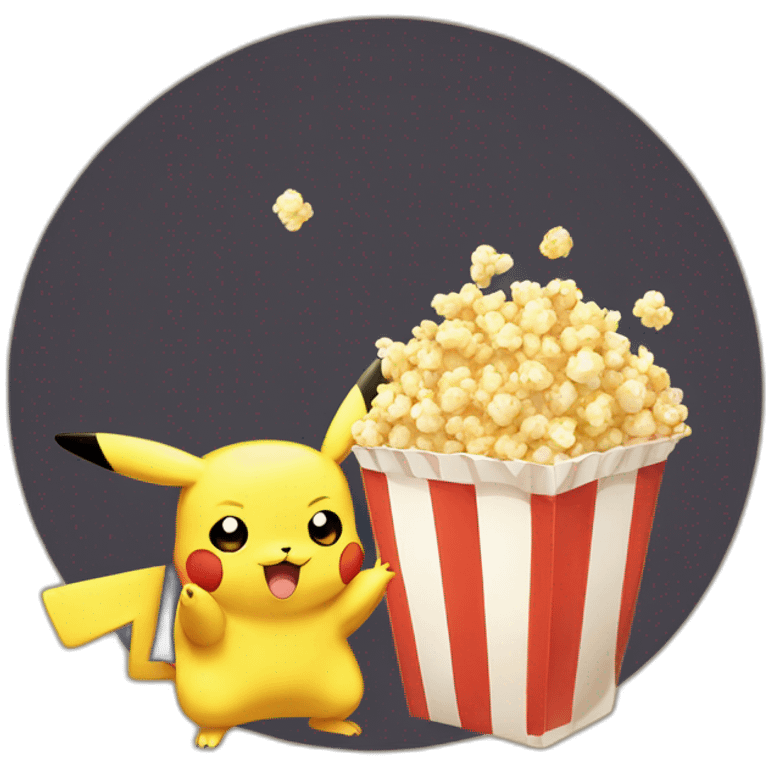 Pikachu and popcorn emoji