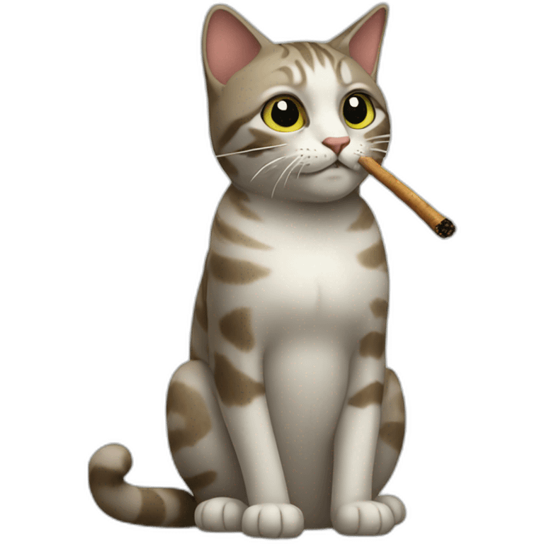 cat smoking a twig emoji