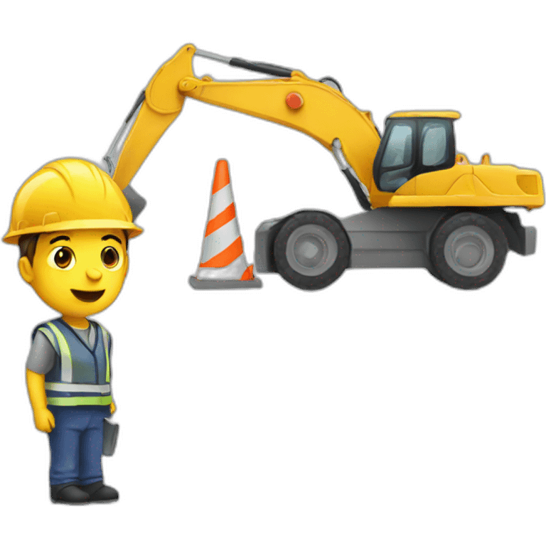 person watching road works emoji