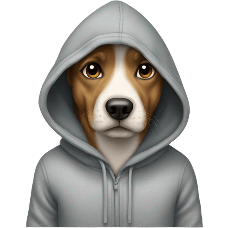 Dog wearing a hoodie emoji