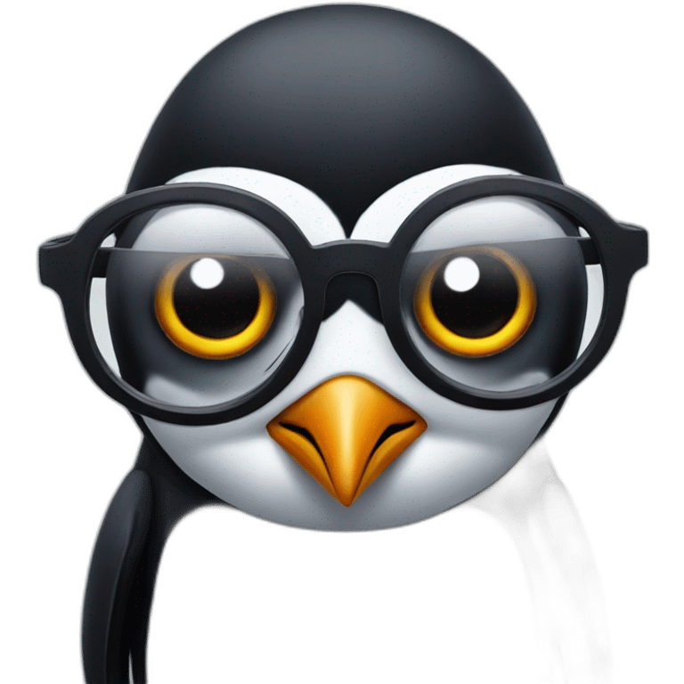 Gothic penguin with glasses emoji