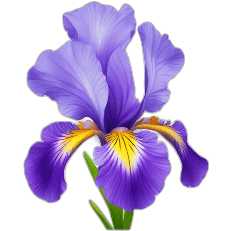 Iris flower with a rainbow behind emoji