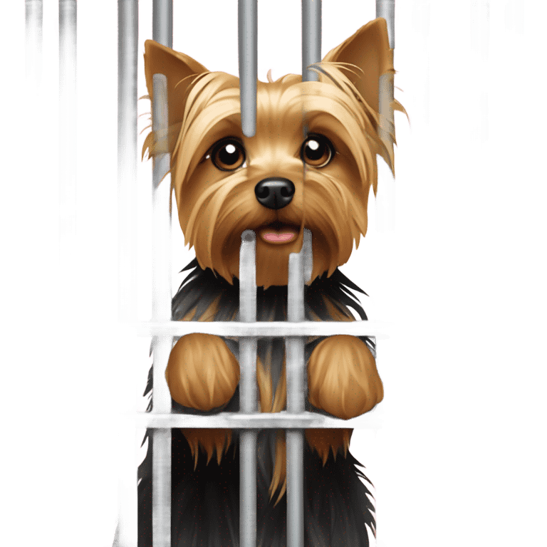 Yorkie behind bars emoji