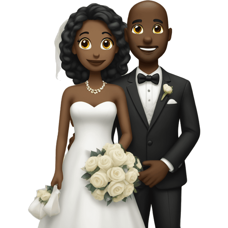 wedding of black couple emoji