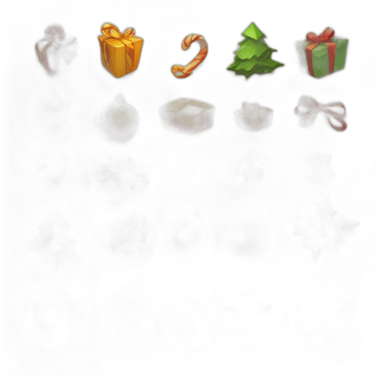 Assets for Modern Christmas Adventure Game User Interface, UI Christmas elements emoji